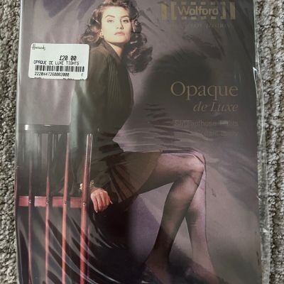 New Wolford Opaque De Luxe Tights 7005/Black - SMALL